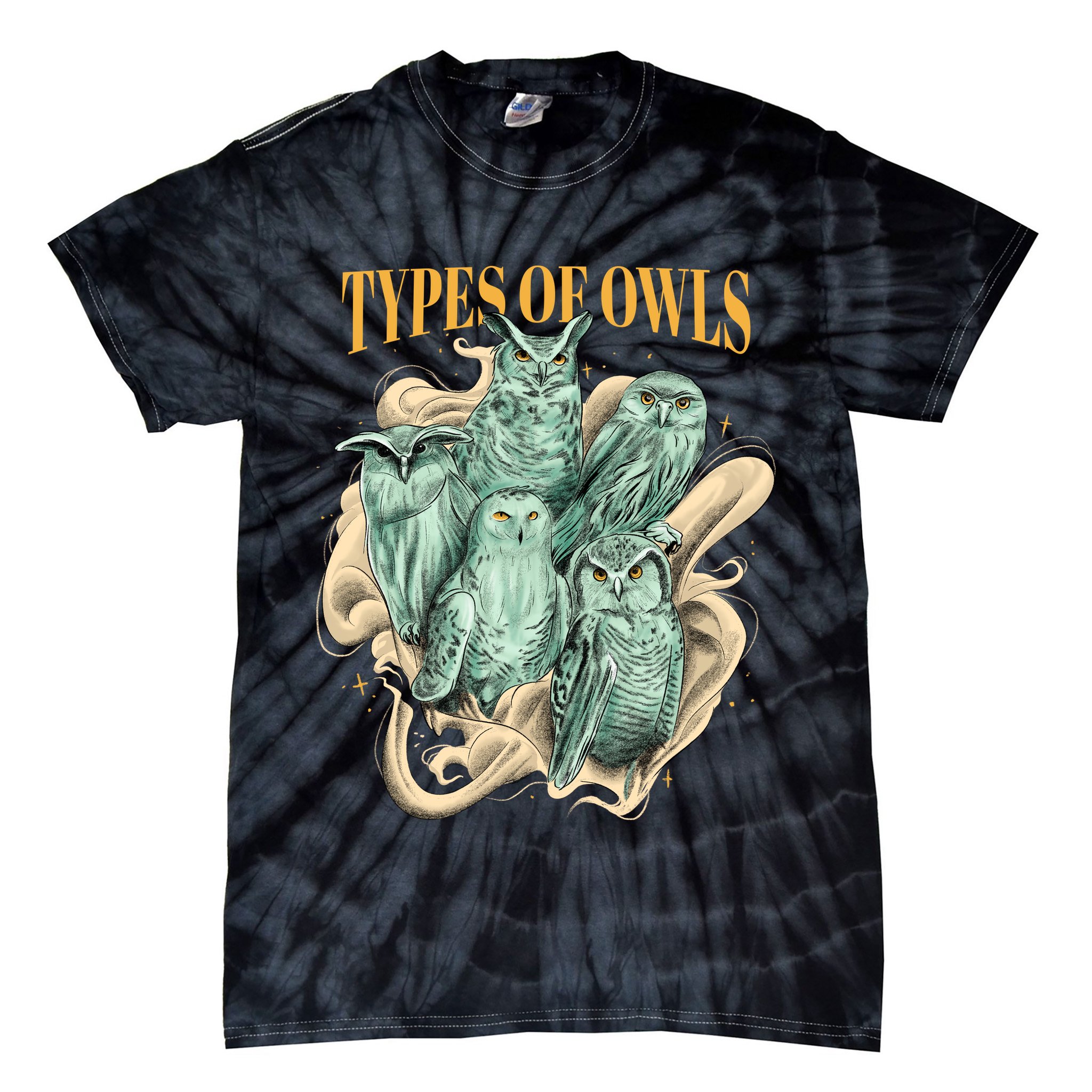 5 Types Of Owls Tie-Dye T-Shirt