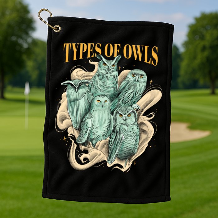 5 Types Of Owls Golf Towel