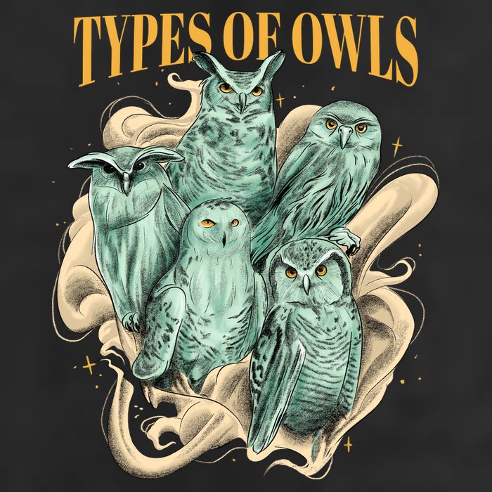 5 Types Of Owls Golf Towel