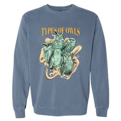 5 Types Of Owls Garment-Dyed Sweatshirt