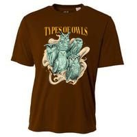 5 Types Of Owls Cooling Performance Crew T-Shirt