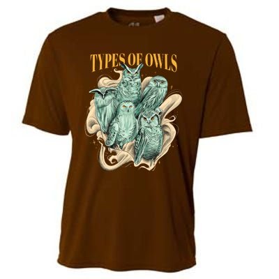 5 Types Of Owls Cooling Performance Crew T-Shirt