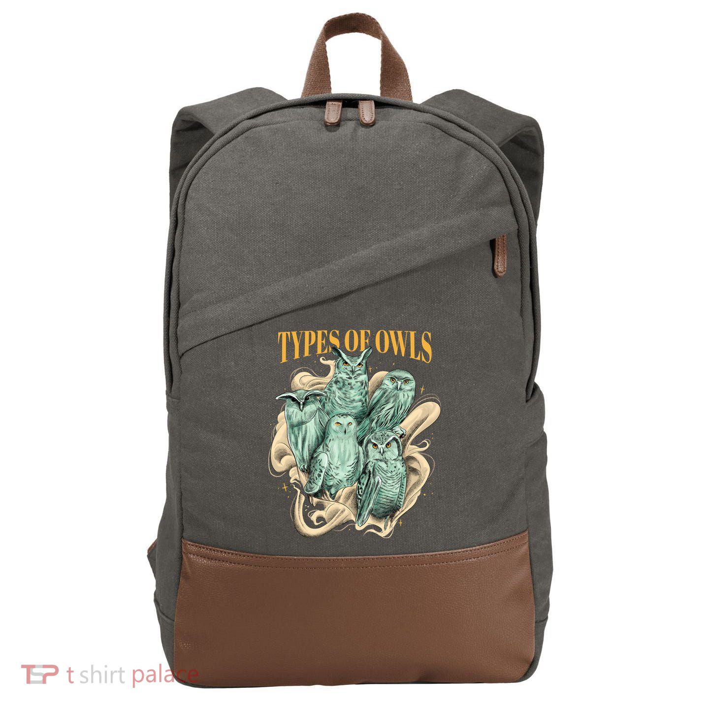 5 Types Of Owls Cotton Canvas Backpack
