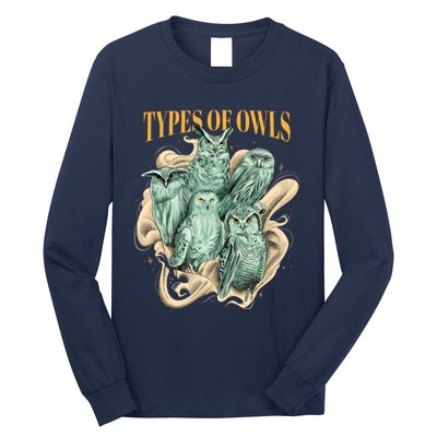 5 Types Of Owls Long Sleeve Shirt