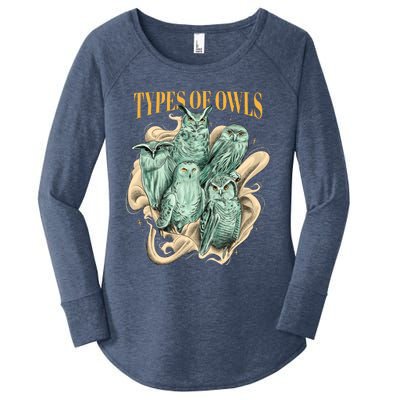 5 Types Of Owls Women's Perfect Tri Tunic Long Sleeve Shirt