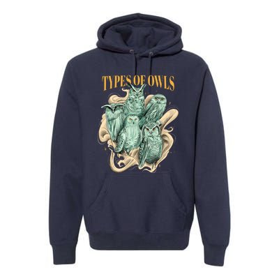 5 Types Of Owls Premium Hoodie