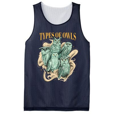 5 Types Of Owls Mesh Reversible Basketball Jersey Tank