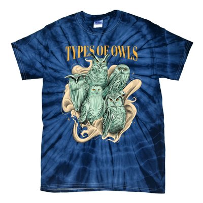 5 Types Of Owls Tie-Dye T-Shirt