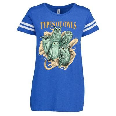 5 Types Of Owls Enza Ladies Jersey Football T-Shirt