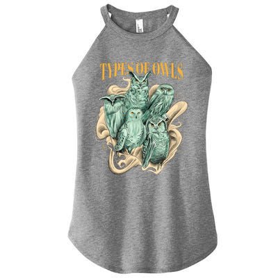 5 Types Of Owls Women's Perfect Tri Rocker Tank