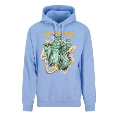 5 Types Of Owls Unisex Surf Hoodie