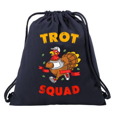 5k Thanksgiving Running Trot Squad Marathon Turkey Costume Drawstring Bag