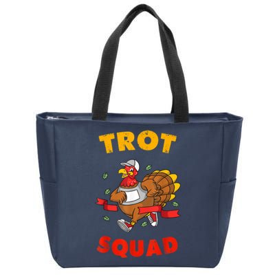 5k Thanksgiving Running Trot Squad Marathon Turkey Costume Zip Tote Bag