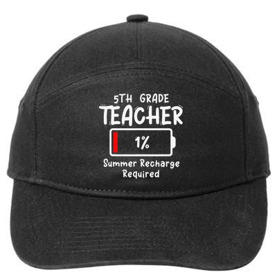 5th-Grade Teacher Summer Recharge Required Last Day School 7-Panel Snapback Hat