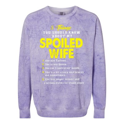 5 Things You Should Know About My Spoiled Wife Colorblast Crewneck Sweatshirt