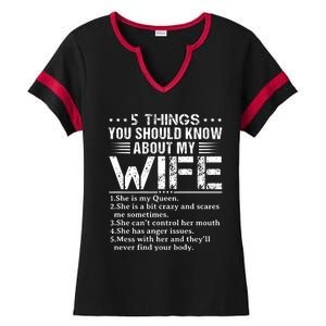 5 Things You Should Know About My Wife Husband Ladies Halftime Notch Neck Tee