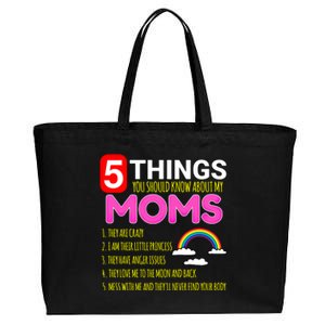 5 Things You Should Know About My Gay Moms Proud Daughter Gift Cotton Canvas Jumbo Tote