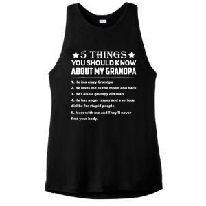 5 Things You Know About My Grandpa He Is My Grandpa Shirt Ladies PosiCharge Tri-Blend Wicking Tank