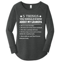 5 Things You Know About My Grandpa He Is My Grandpa Shirt Women's Perfect Tri Tunic Long Sleeve Shirt