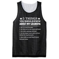 5 Things You Know About My Grandpa He Is My Grandpa Shirt Mesh Reversible Basketball Jersey Tank