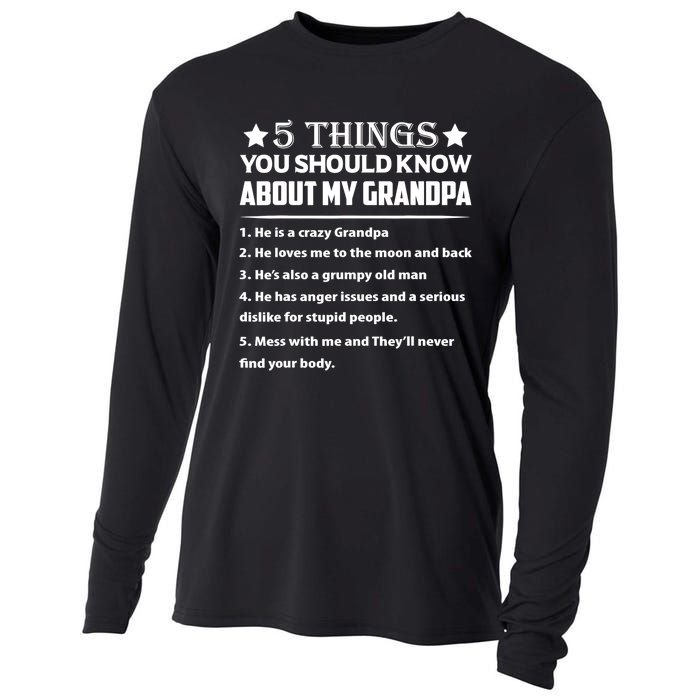 5 Things You Know About My Grandpa He Is My Grandpa Shirt Cooling Performance Long Sleeve Crew