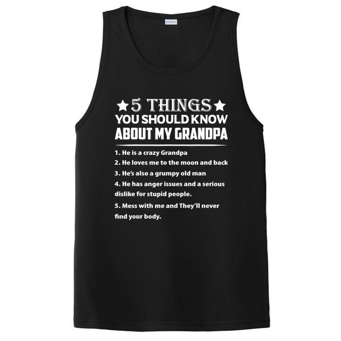 5 Things You Know About My Grandpa He Is My Grandpa Shirt PosiCharge Competitor Tank