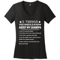 5 Things You Know About My Grandpa He Is My Grandpa Shirt Women's V-Neck T-Shirt