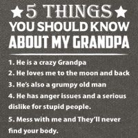 5 Things You Know About My Grandpa He Is My Grandpa Shirt Cotton Canvas Backpack
