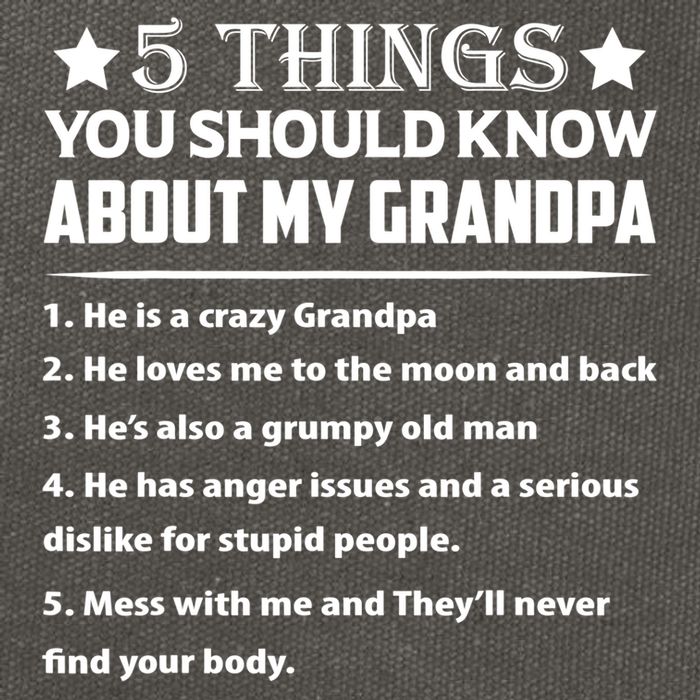 5 Things You Know About My Grandpa He Is My Grandpa Shirt Cotton Canvas Backpack