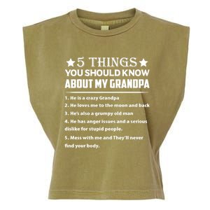 5 Things You Know About My Grandpa He Is My Grandpa Shirt Garment-Dyed Women's Muscle Tee