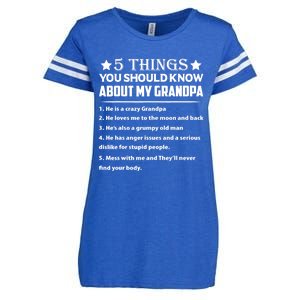 5 Things You Know About My Grandpa He Is My Grandpa Shirt Enza Ladies Jersey Football T-Shirt