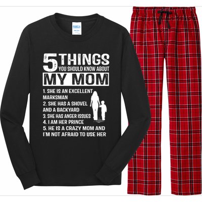 5 Things You Should Know About My Mom Funny Gift Long Sleeve Pajama Set