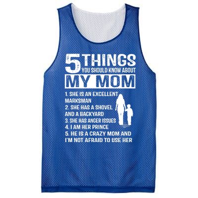 5 Things You Should Know About My Mom Funny Gift Mesh Reversible Basketball Jersey Tank