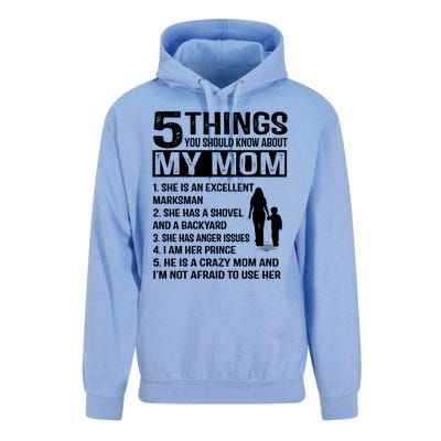 5 Things You Should Know About My Mom Funny Gift Unisex Surf Hoodie