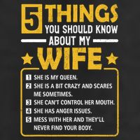 5 Things You Should Know About My Wife Funny Mommy 7 Panel Mesh Trucker Snapback Hat