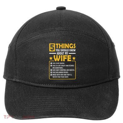 5 Things You Should Know About My Wife Funny Mommy 7-Panel Snapback Hat