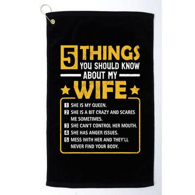 5 Things You Should Know About My Wife Funny Mommy Golf Towel