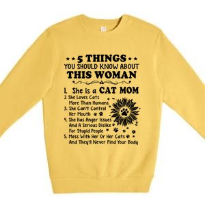 5 Things You Should Know About This She Is A Cat Mom Gift Premium Crewneck Sweatshirt