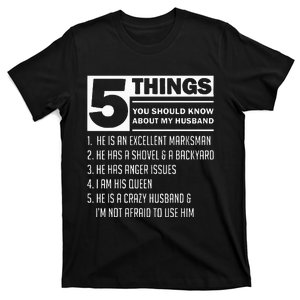 5 Things You Should Know About My Husband Marriage T-Shirt