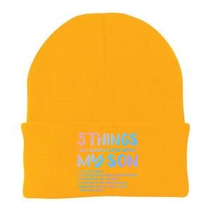 5 Things You Should Know About My Son Gift Proud Autism Parent Gift Knit Cap Winter Beanie