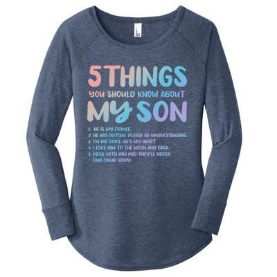 5 Things You Should Know About My Son Gift Proud Autism Parent Gift Women's Perfect Tri Tunic Long Sleeve Shirt