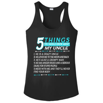 5 Things You Should Know About My Uncle Funny Ladies PosiCharge Competitor Racerback Tank