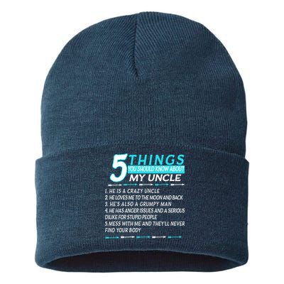 5 Things You Should Know About My Uncle Funny Sustainable Knit Beanie
