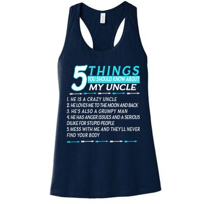 5 Things You Should Know About My Uncle Funny Womens Tank Top