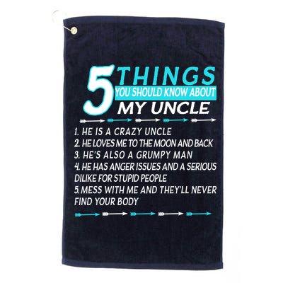 5 Things You Should Know About My Uncle Funny Golf Towel