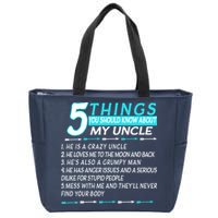 5 Things You Should Know About My Uncle Funny Zip Tote Bag