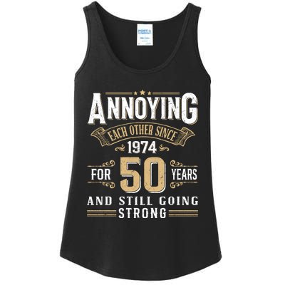 50th Wedding Anniversary Annoying Each Other Since 1974 Ladies Essential Tank