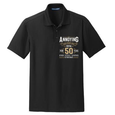 50th Wedding Anniversary Annoying Each Other Since 1974 Dry Zone Grid Polo