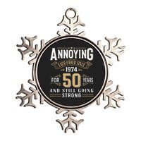 50th Wedding Anniversary Annoying Each Other Since 1974 Metallic Star Ornament