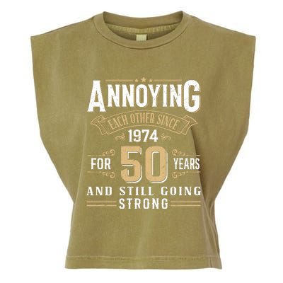 50th Wedding Anniversary Annoying Each Other Since 1974 Garment-Dyed Women's Muscle Tee